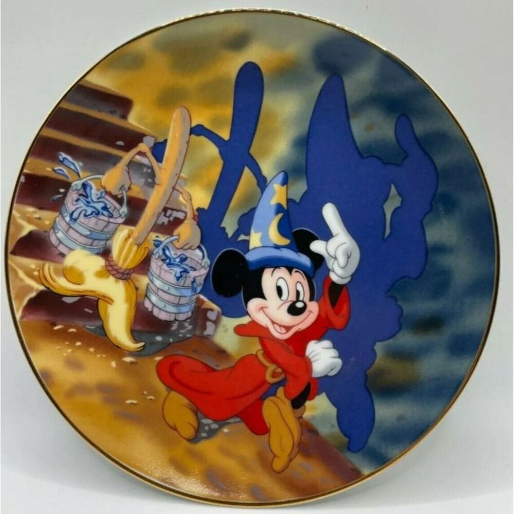 Disney Mickey FANTASIA 1940 - 1990  Dukas The Sorcerer's Apprentice Plate